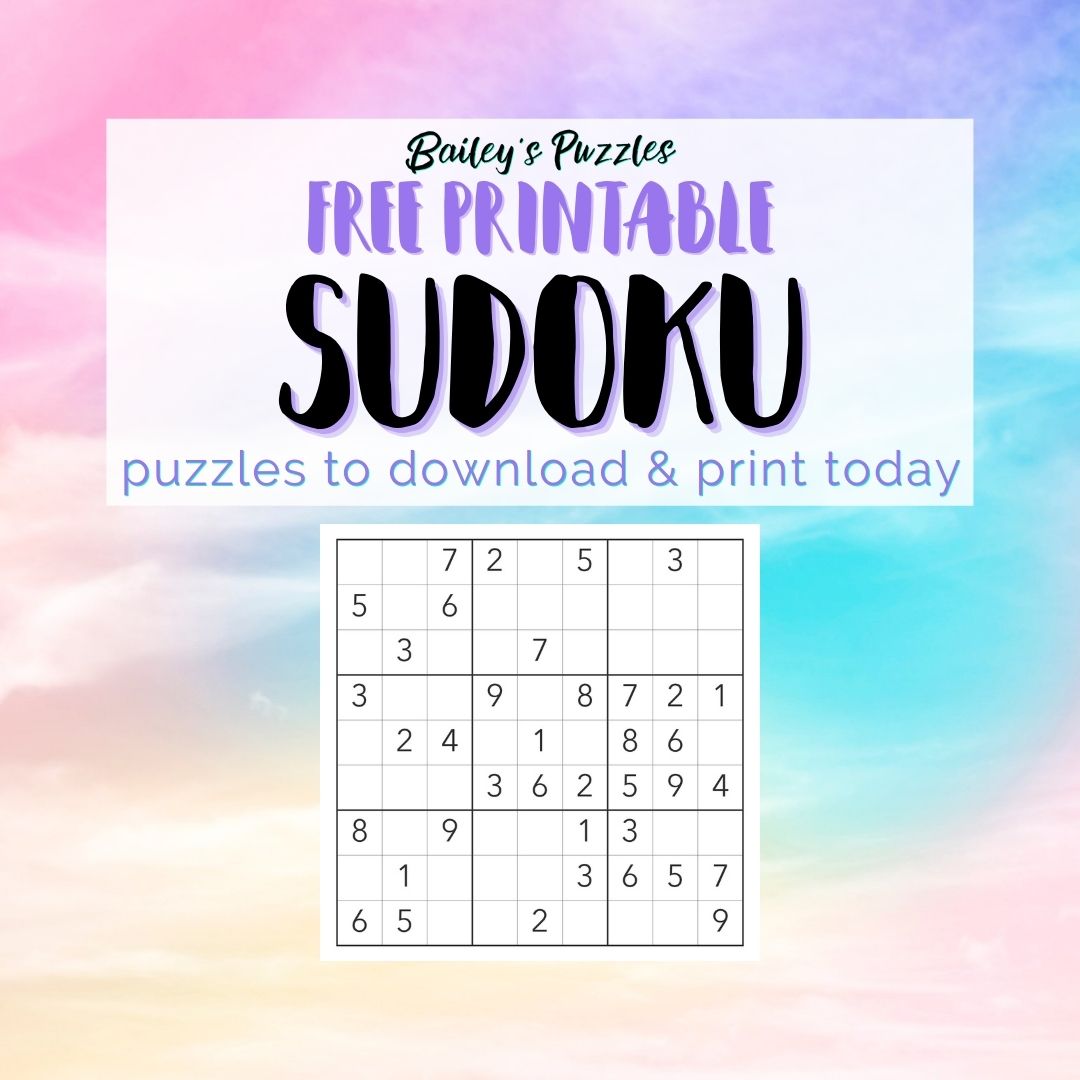 Free Printable Sudoku Puzzles to download and print today