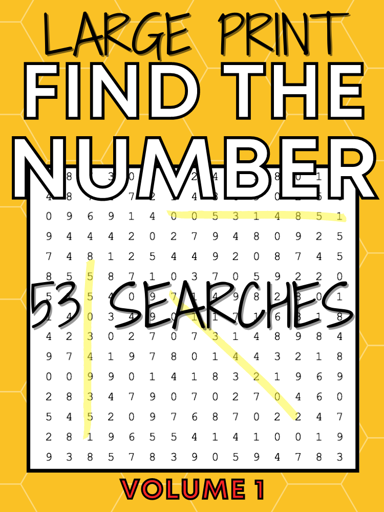 Buy Now: Large Print Find the Numbers Volume 1