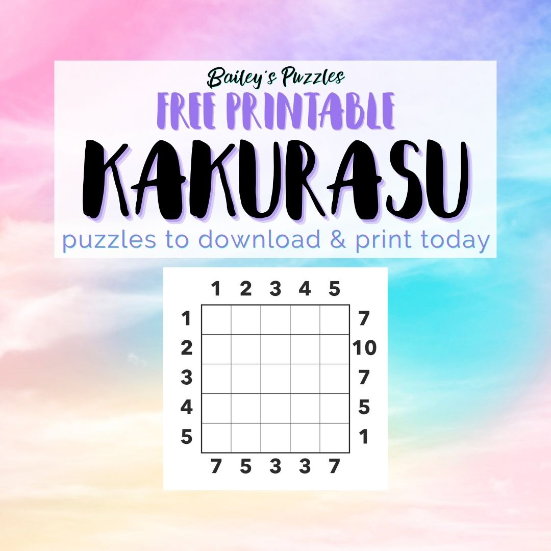 Free Printable Kakurasu Puzzles to download and print today