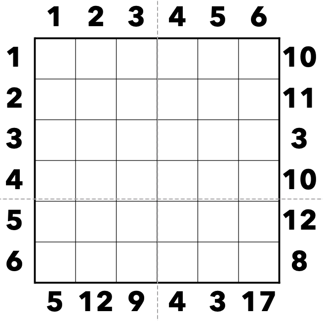 a blank Kakurasu Example