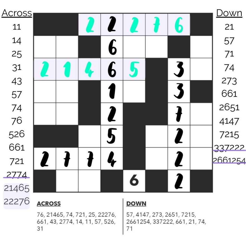 Number Fill In Example 4 - Go from (start large)