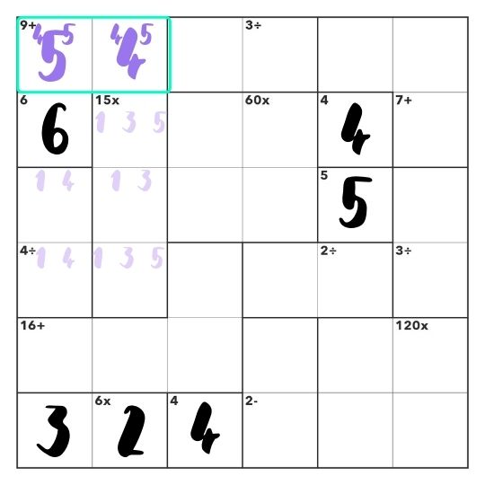 Calcudoku Example Puzzle