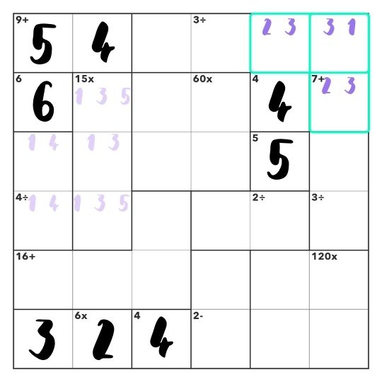 Calcudoku Example Puzzle