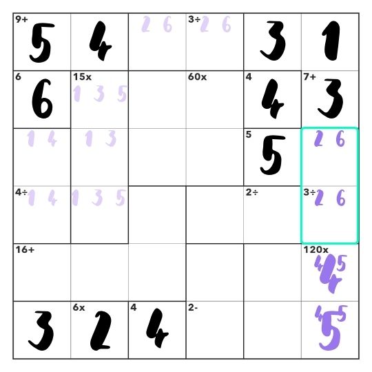 Calcudoku Example Puzzle