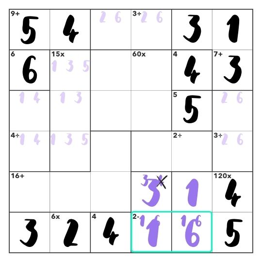 Calcudoku Example Puzzle