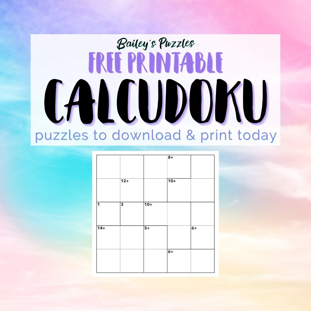 Free Printable Calcudoku Puzzles to download and print today
