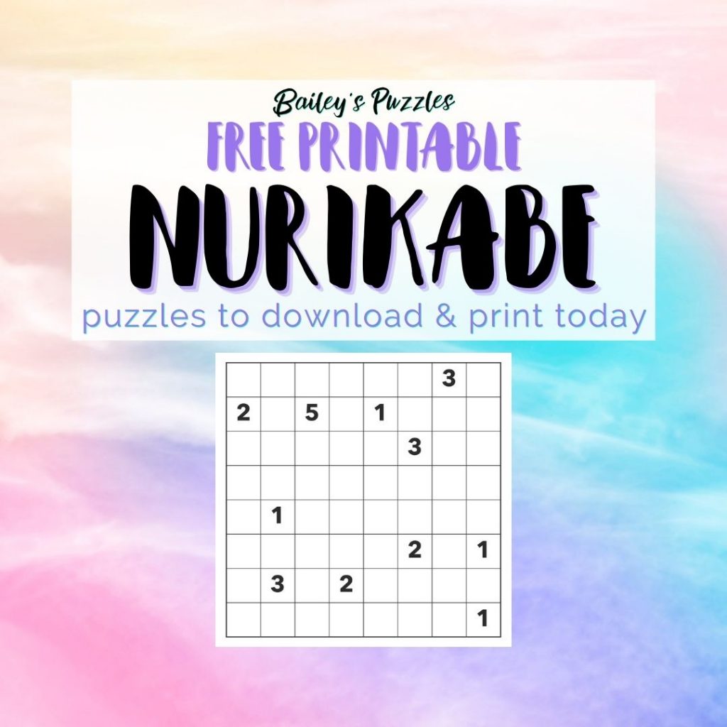 Free Printable Nurikabe Puzzles to download and print today