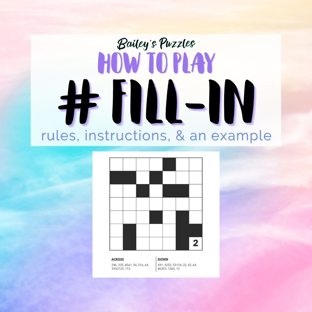 How to Play Number Fill-in: rules, instructions, and an example