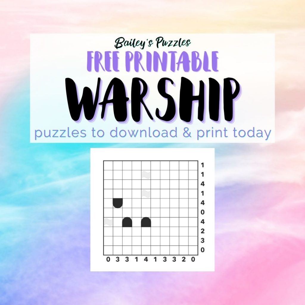 Free Printable Warship Puzzles to download and print today