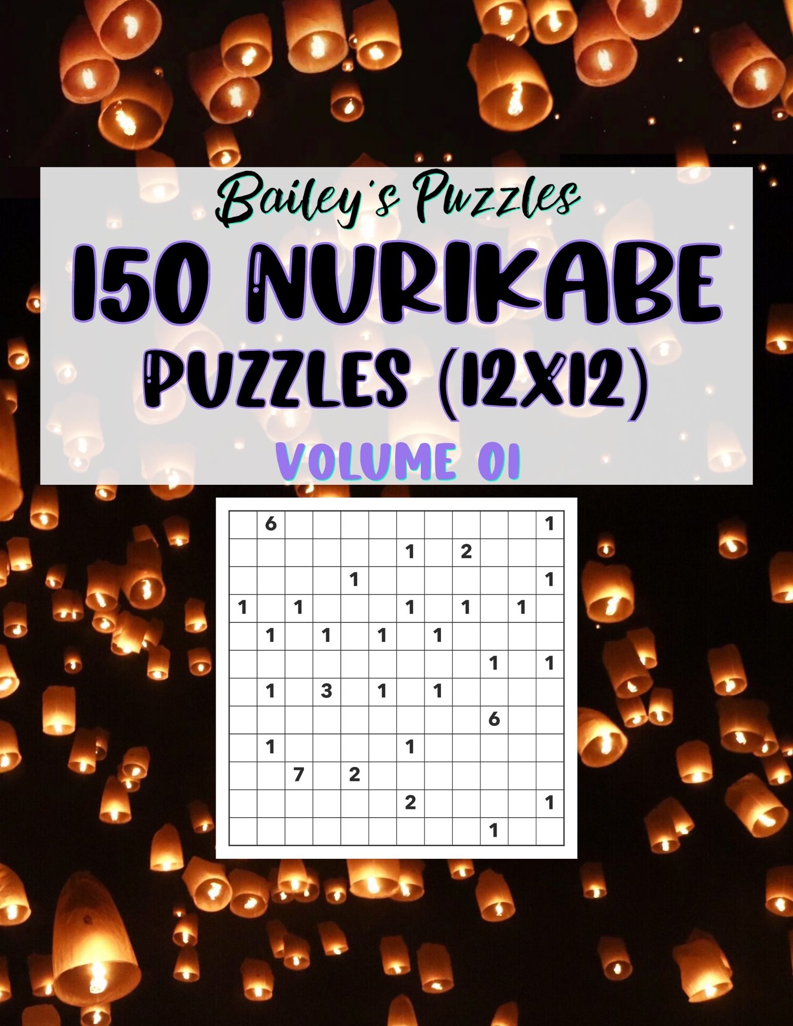 Front Cover - 150 Nurikabe Puzzles (12x12)
