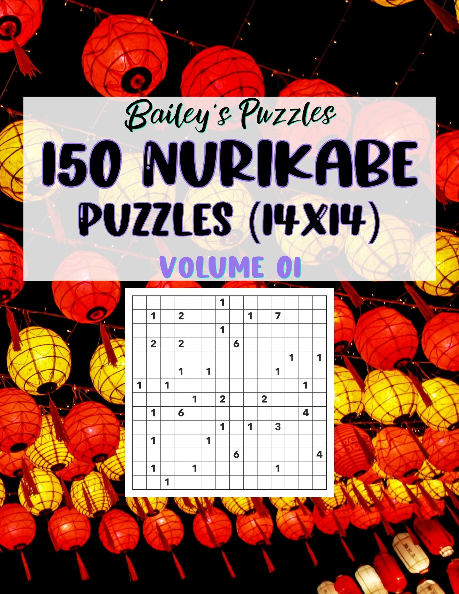Front Cover - 150 Nurikabe Puzzles (14x14)