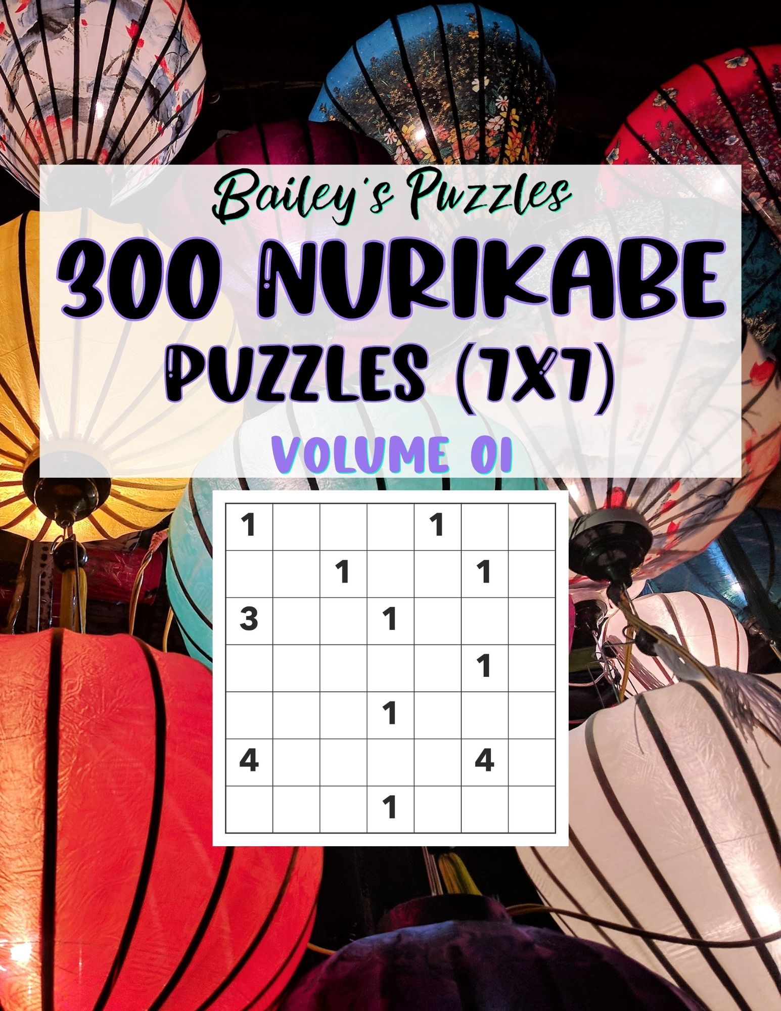 Front Cover - 300 Nurikabe Puzzles (7x7)