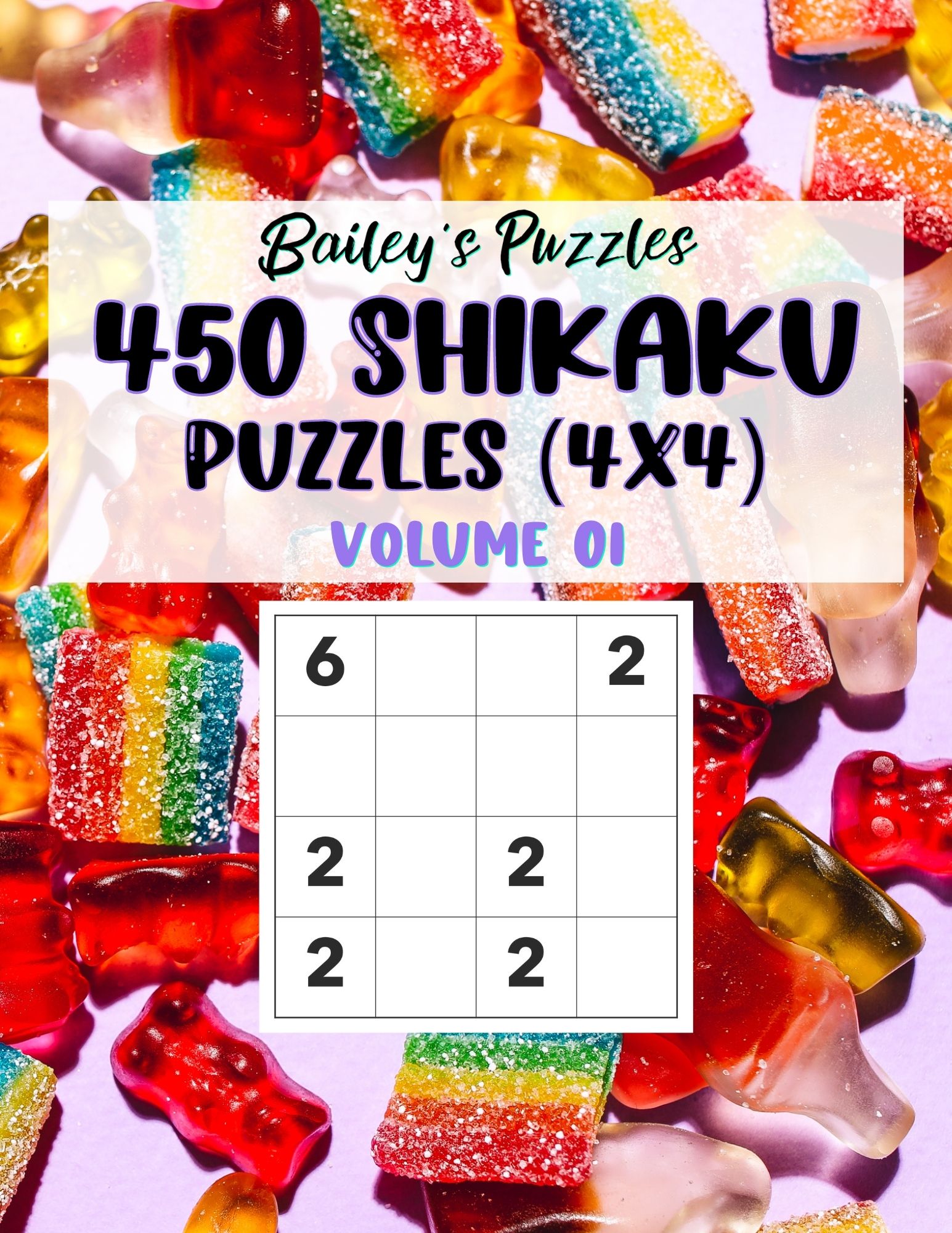 Front Cover - 450 Shikaku Puzzles (4x4)