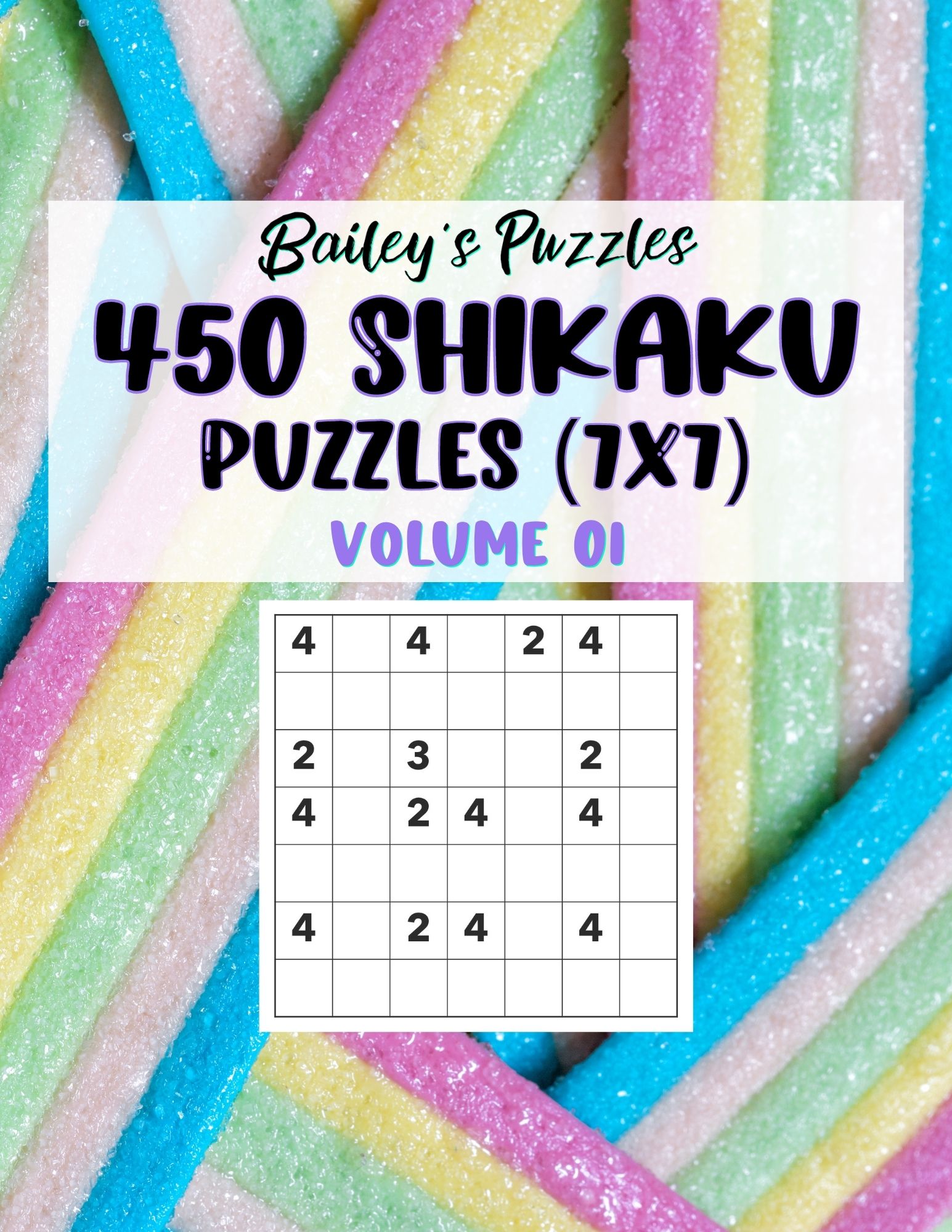 Front Cover - 450 Shikaku Puzzles (7x7)