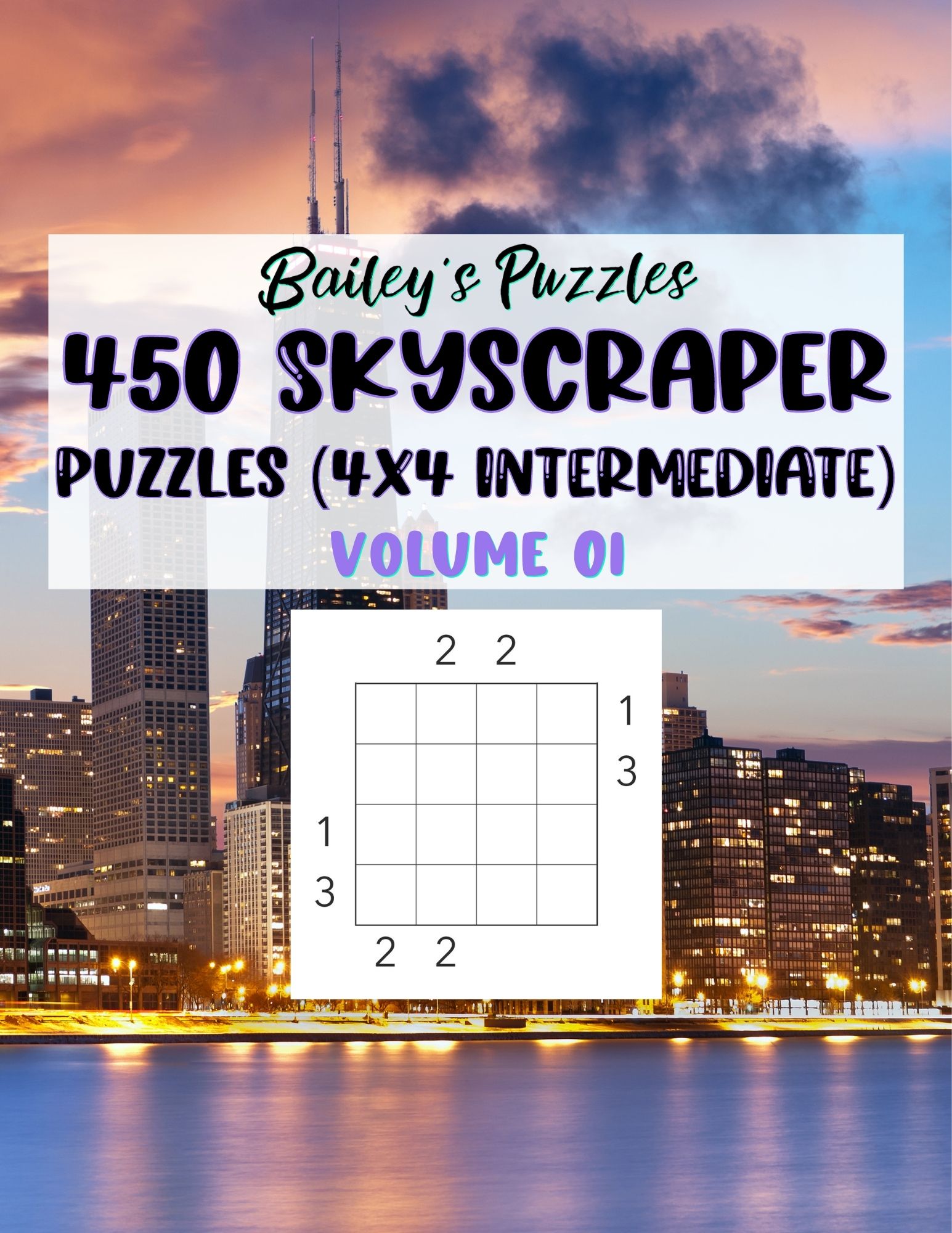 Front Cover - 450 Skyscraper Puzzles (4x4, intermediate)