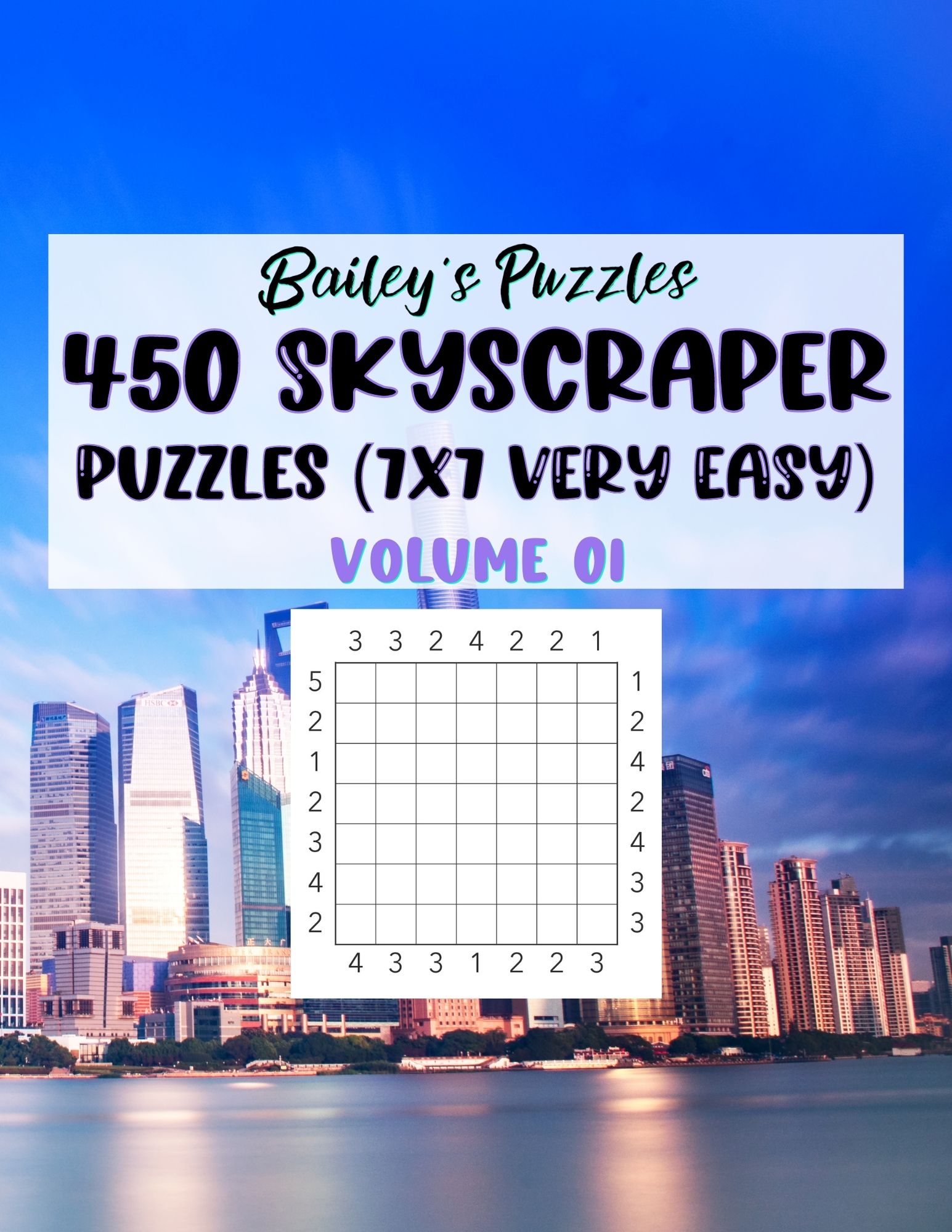 Front Cover - 450 Skyscraper Puzzles (7x7, very easy)