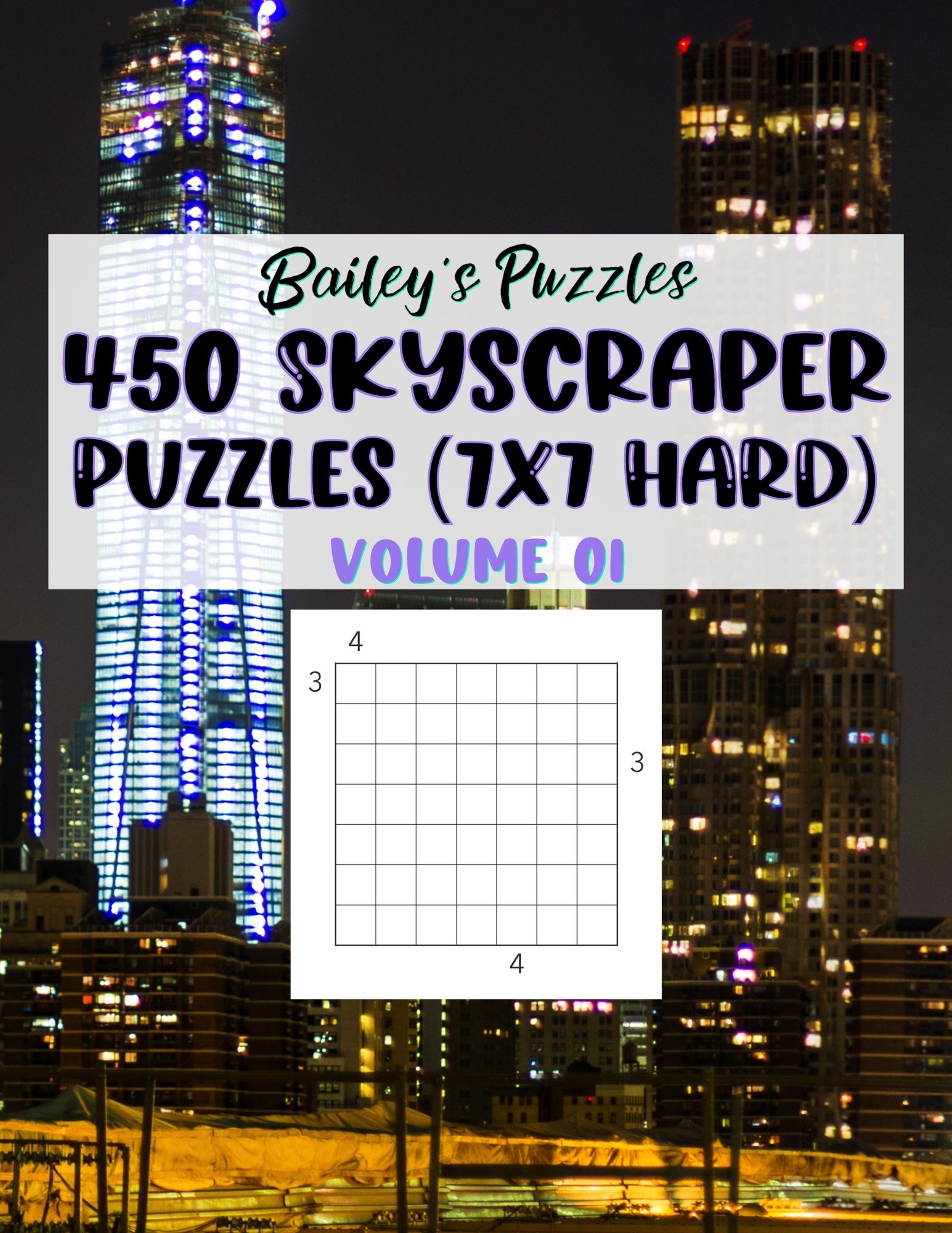 Front Cover - 450 Skyscraper Puzzles (7x7, hard)